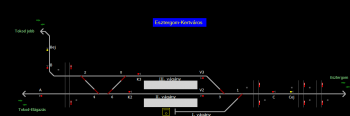 Esztergom-Kertváros állomás helyszínrajza (T2 Helyszínrajzi kép)