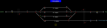 Zichyújfalu állomás helyszínrajza (T2 Helyszínrajzi kép)