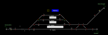 Adony állomás helyszínrajza (T2 Helyszínrajzi kép)