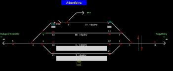 Albertfalva állomás helyszínrajza (T2 Helyszínrajzi kép)