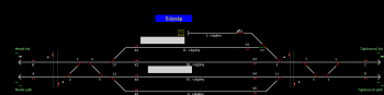 Sülysáp állomás helyszínrajza (T2 Helyszínrajzi kép)