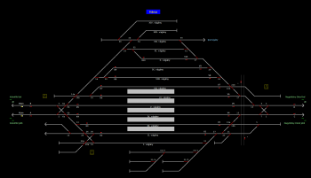 Háros állomás helyszínrajza (T2 Helyszínrajzi kép)