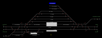 Vámosgyörk állomás helyszínrajza (T2 Helyszínrajzi kép)