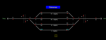 Rakamaz állomás helyszínrajza (T2 Helyszínrajzi kép)