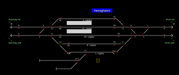 Herceghalom állomás helyszínrajza (T2 Helyszínrajzi kép)