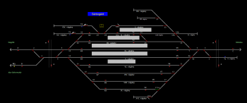 Sárbogárd állomás helyszínrajza (T2 Helyszínrajzi kép)