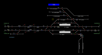 Tata állomás helyszínrajza (T2 Helyszínrajzi kép)